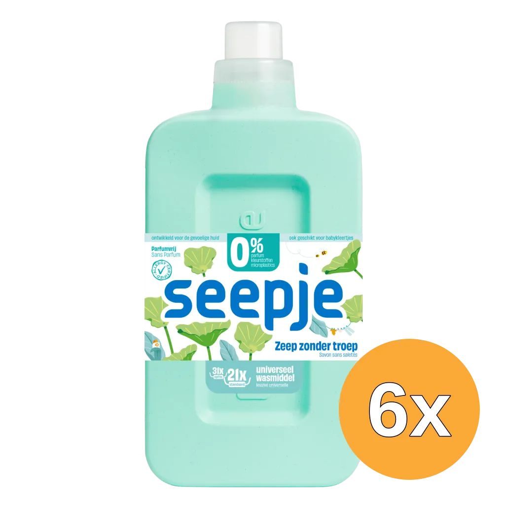 6x Seepje Wasmiddel Parfumvrij (945 ml)