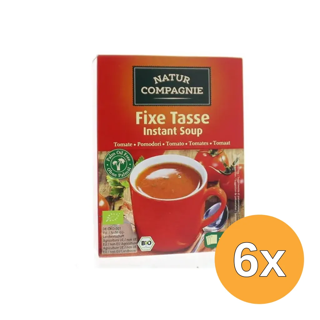 6x Natur Compagnie Fixe Tasse Instant Soep Tomaat Bio (60 gr)