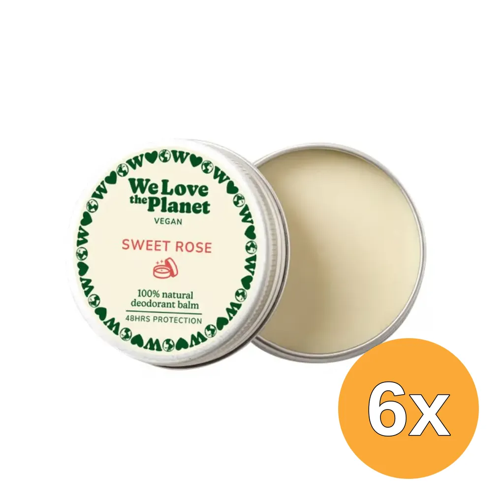6x We Love The Planet Deodorant Balm - Sweet Rose (Vegan) (35 gr)