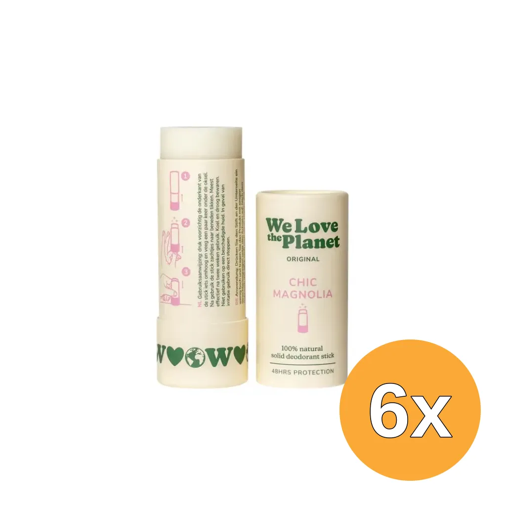 6x We Love The Planet Deodorant Stick - Chic Magnolia (40 gr)
