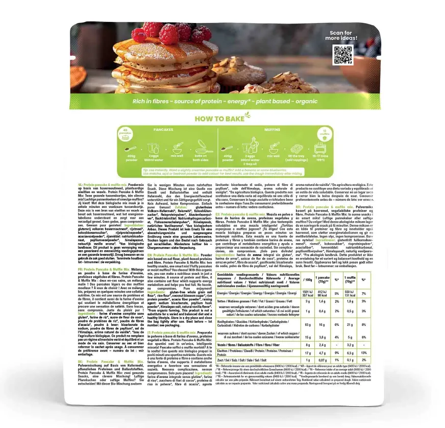 Purasana Protein Pancake - Muffin Mix Bio (400 gr) - image 2