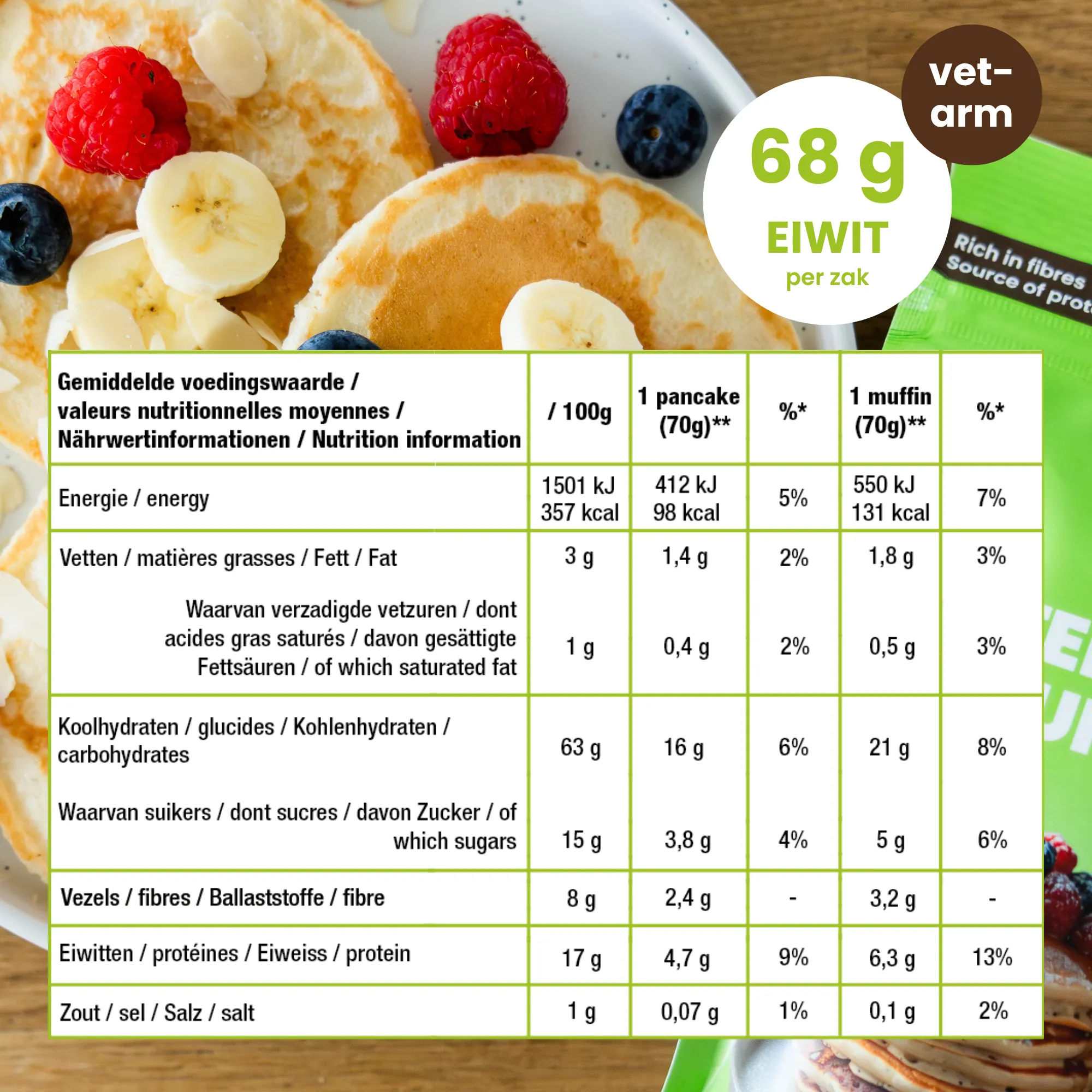 Purasana Protein Pancake - Muffin Mix Bio (400 gr) - image 4