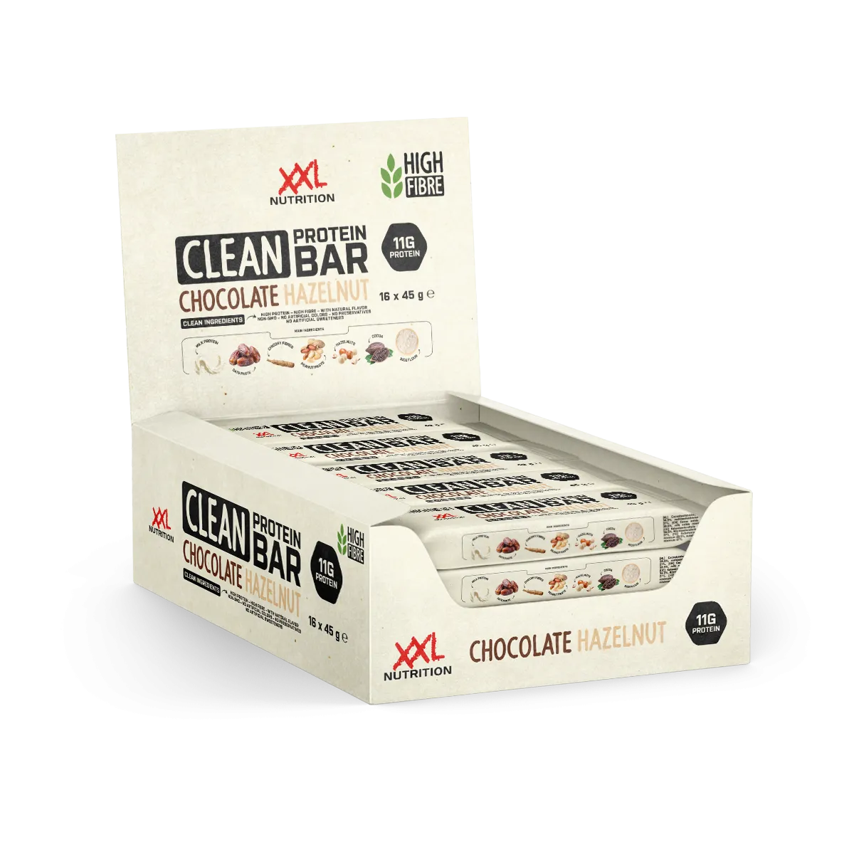 XXL Nutrition Clean Protein Bar - Chocolade Hazelnoot (16 x 55 gr)