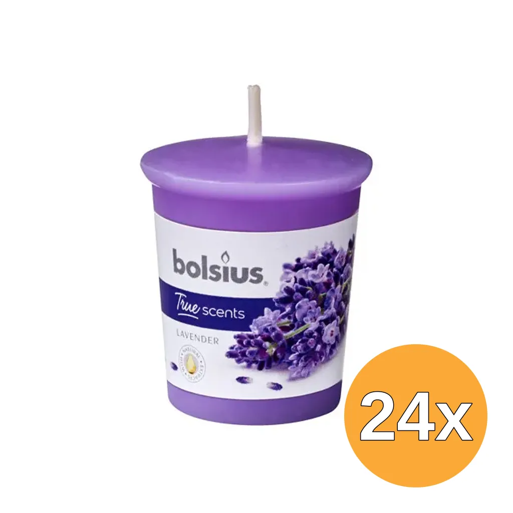 24x Bolsius True Scents Votive 53/45 Rond Lavender (1 stuk)