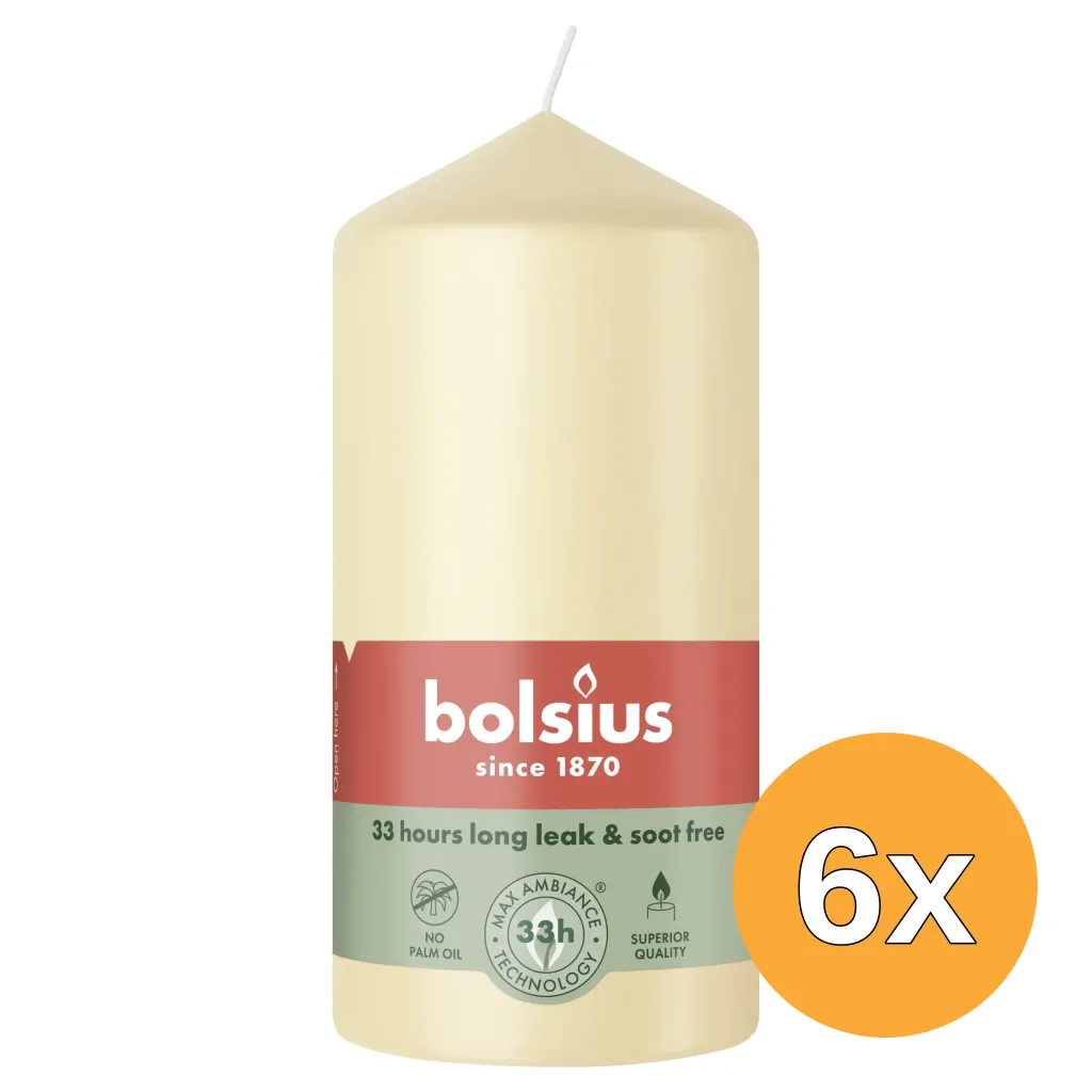 6x Bolsius Stompkaars 120/58 Beige (1 stuk)