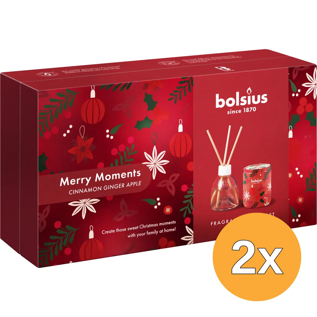 2x Bolsius Giftset True Glow Merry Moments (1 stuk)