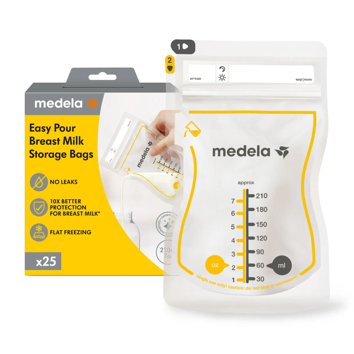 Medela Bewaarzakjes 210cc (25 stuk)