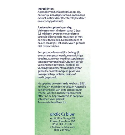 Arctic Blue Omega 3 Pure Algenolie Epa & Dha (150 ml) - image 3