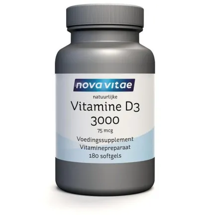 Nova Vitae Vitamine D3 3000/75mcg (180 softgels)