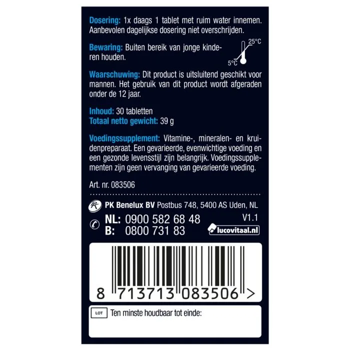 Lucovitaal Testosteron Mannen Support (30 tabletten) - image 3