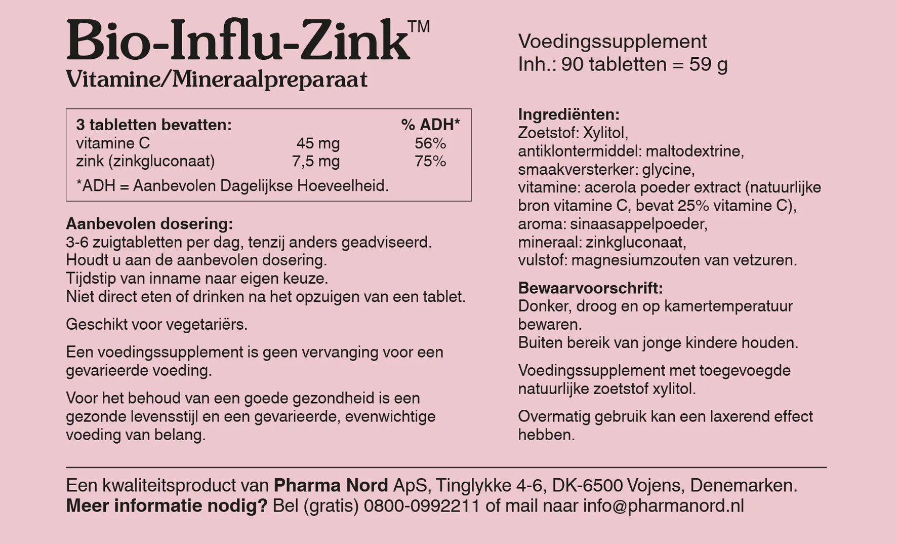 Pharma Nord Bio Influ Zink (90 tabletten)
