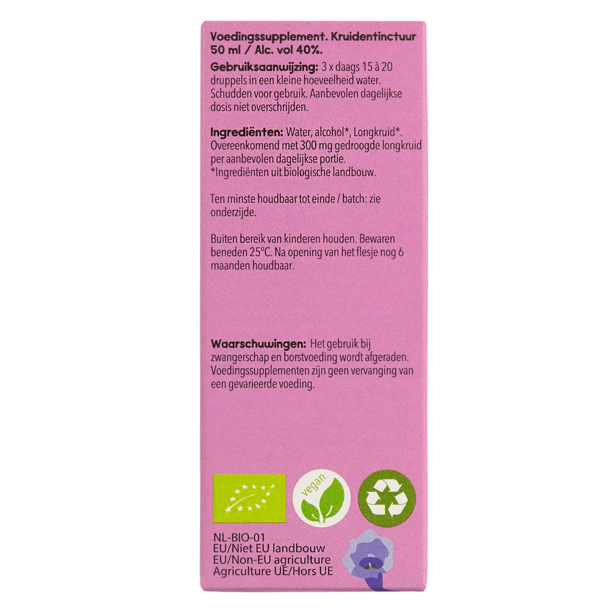 De Cruydhof Pulmonaria off herb / longkruid tinctuur bio (50 ml) - image 2