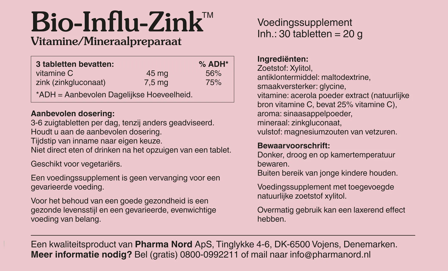 Pharma Nord Bio Influ Zink (30 tabletten)