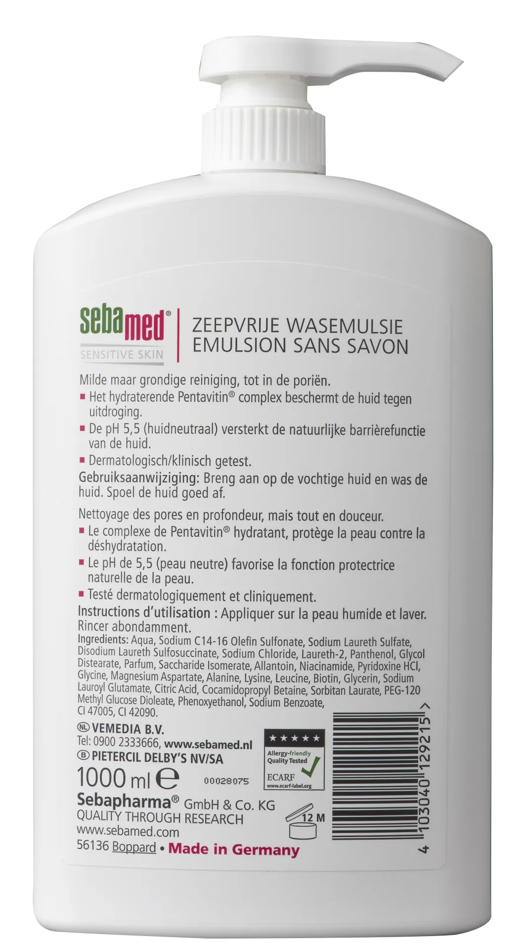 Sebamed Zeepvrij wasemulsie pomp (1000 ml) - image 2