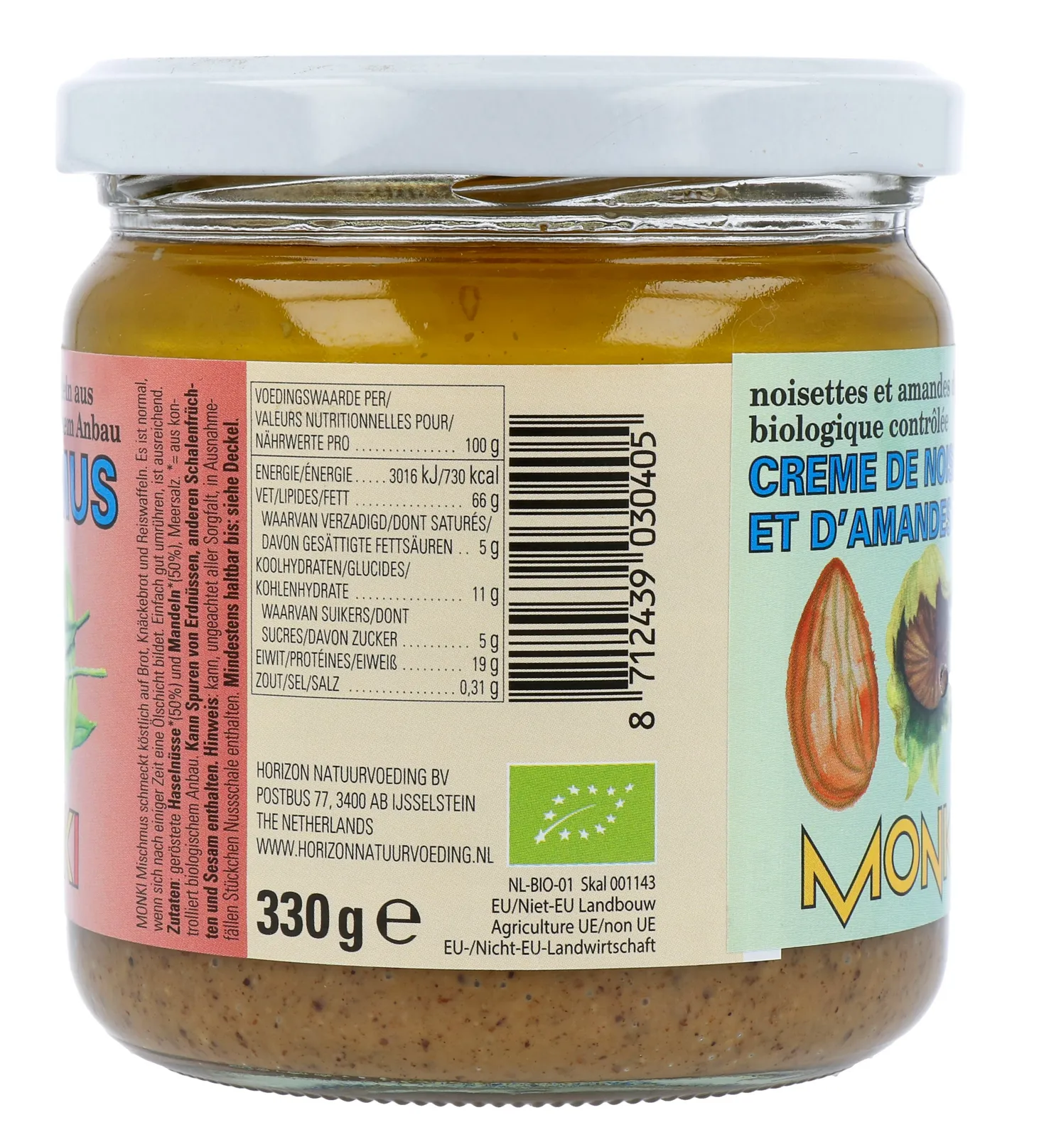 Monki Gemengde notenpasta met zout eko bio (330 gr) - image 3