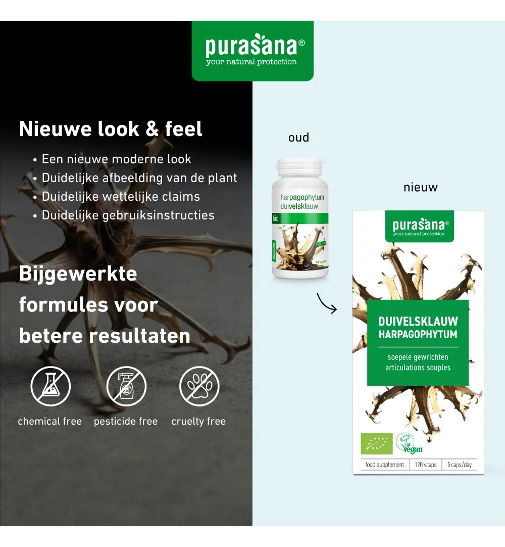 Purasana Duivelsklauw/Harpagophytum Vegan Bio (120 vega capsules) - image 7
