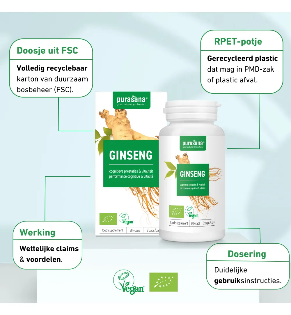 Purasana Ginseng Vegan Bio (80 vega capsules) - image 8