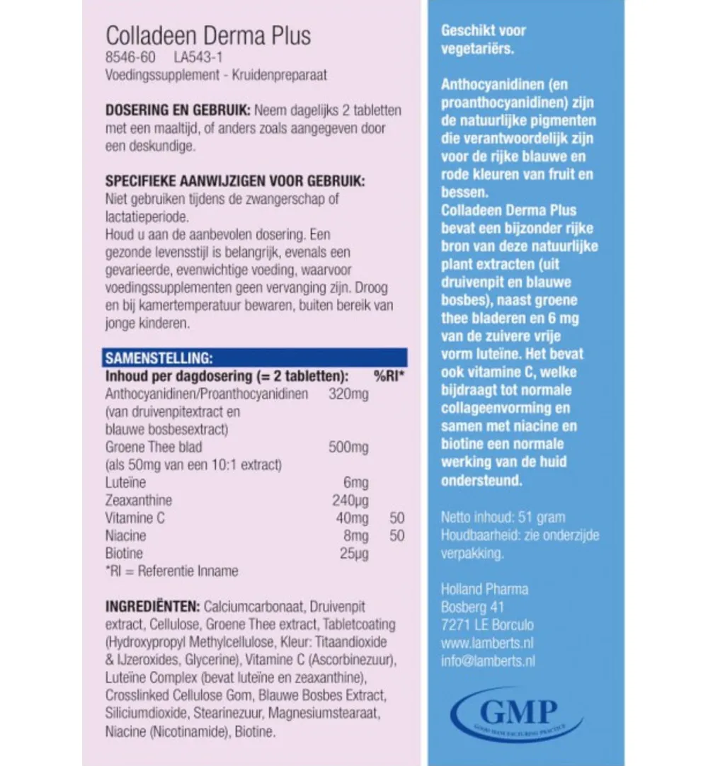 Lamberts Colladeen Derma Plus (60 tabletten)