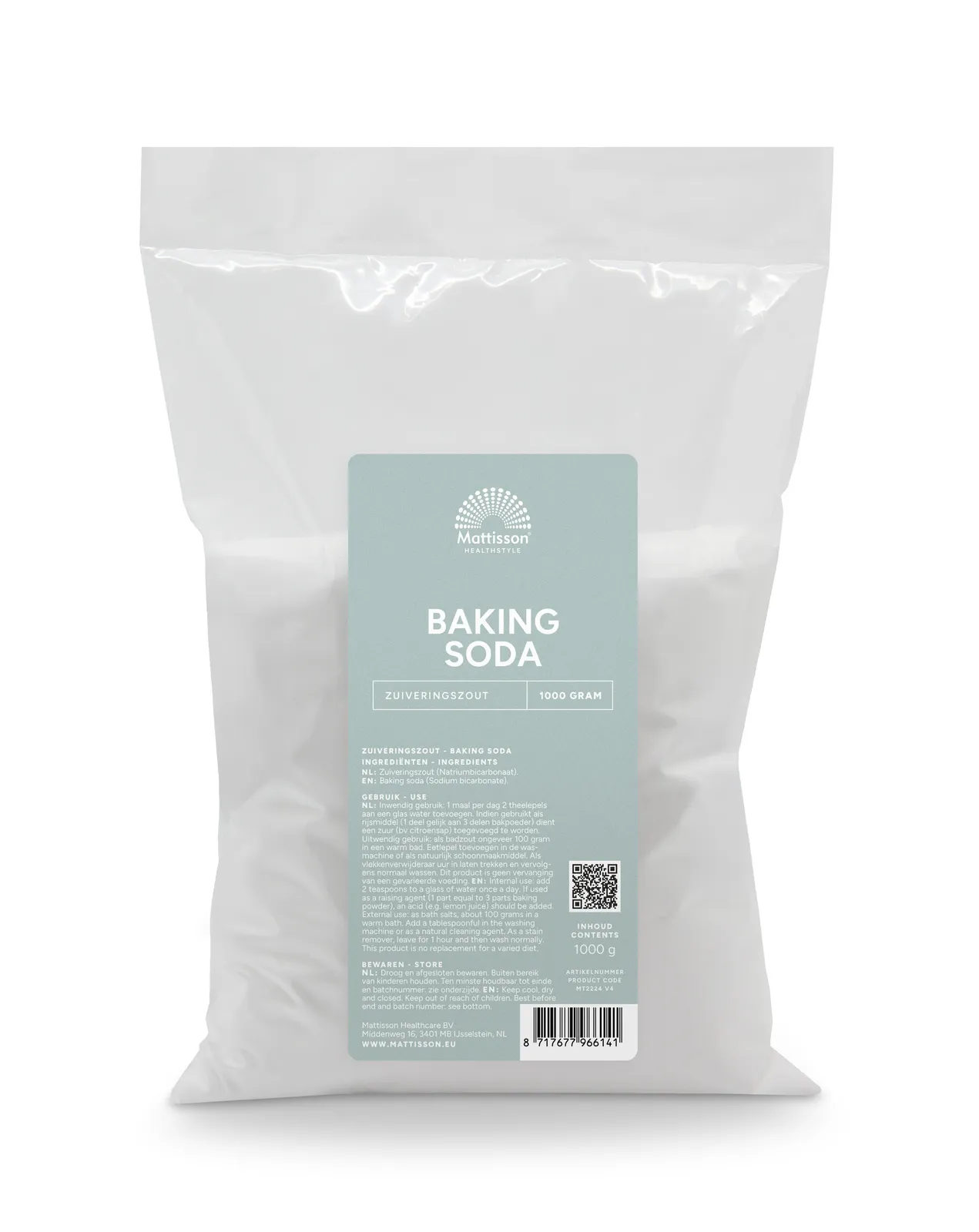 Mattisson Baking Soda Zuiveringszout Natriumbicarbonaat (1000 gr)