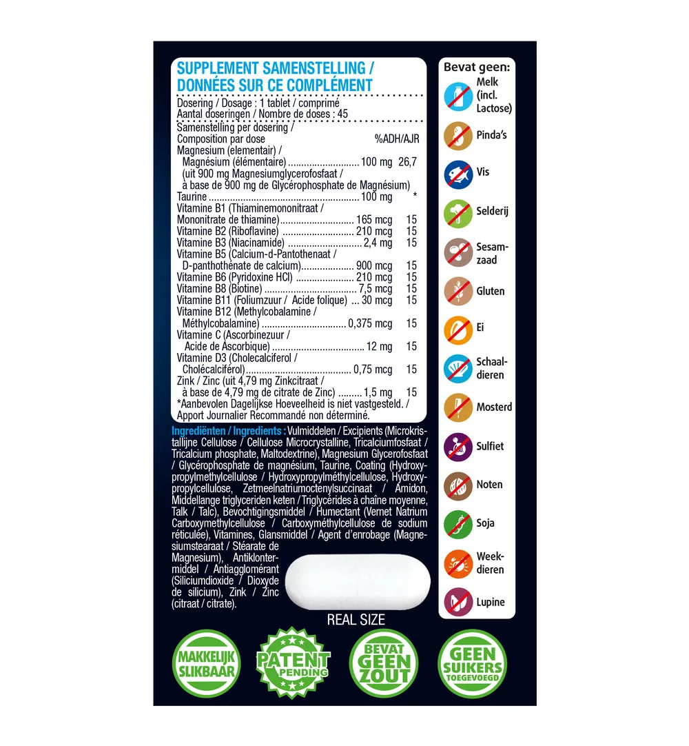 Lucovitaal Magnesium Spanning, Stress & Vermoeidheid (45 tabletten) - image 2