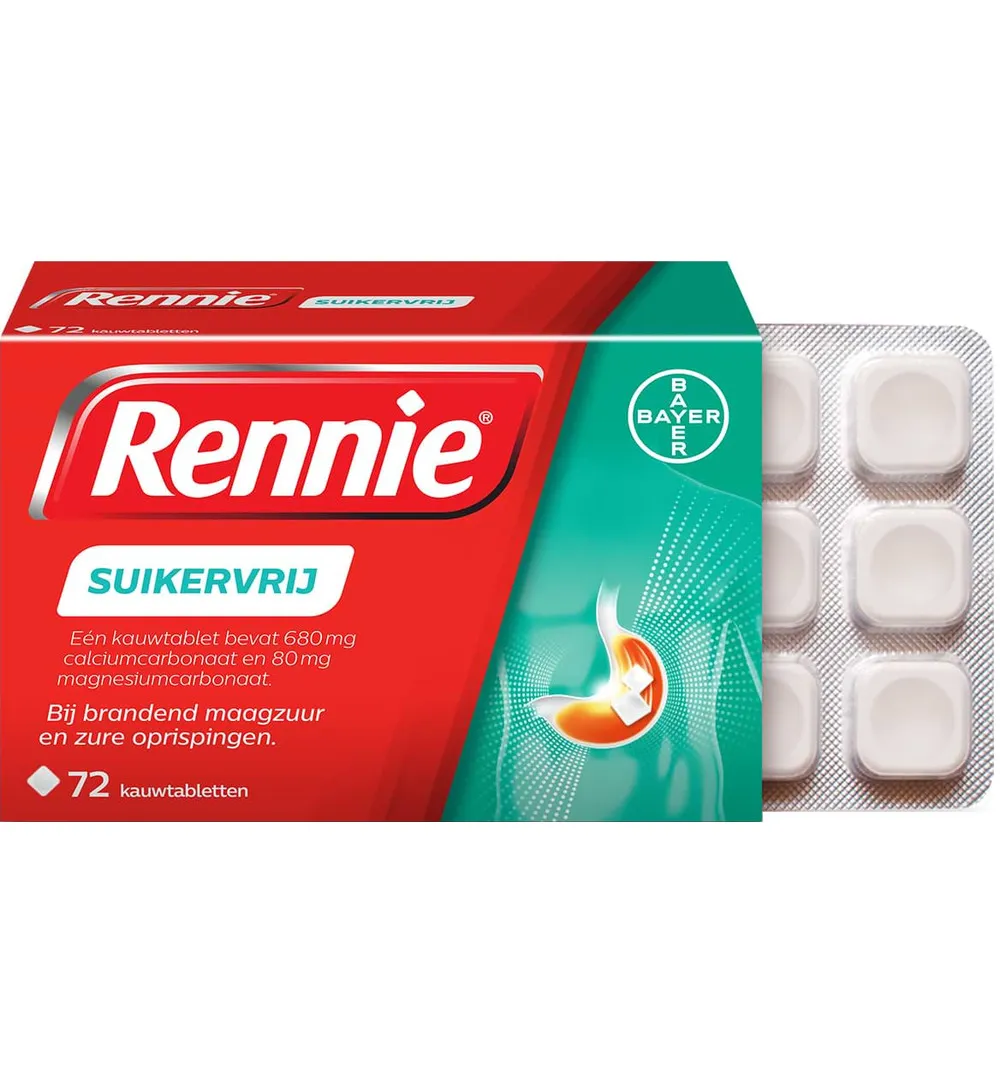 Rennie Suikervrij (72 tabletten)