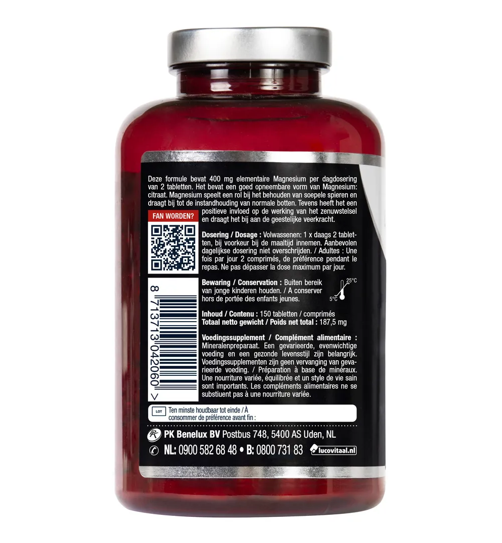 Lucovitaal Magnesium Citraat 400mg (150 tabletten) - image 3