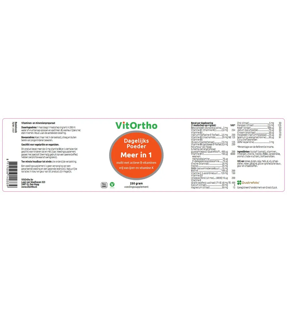 VitOrtho Meer in 1 Dagelijks poeder (250 gr)