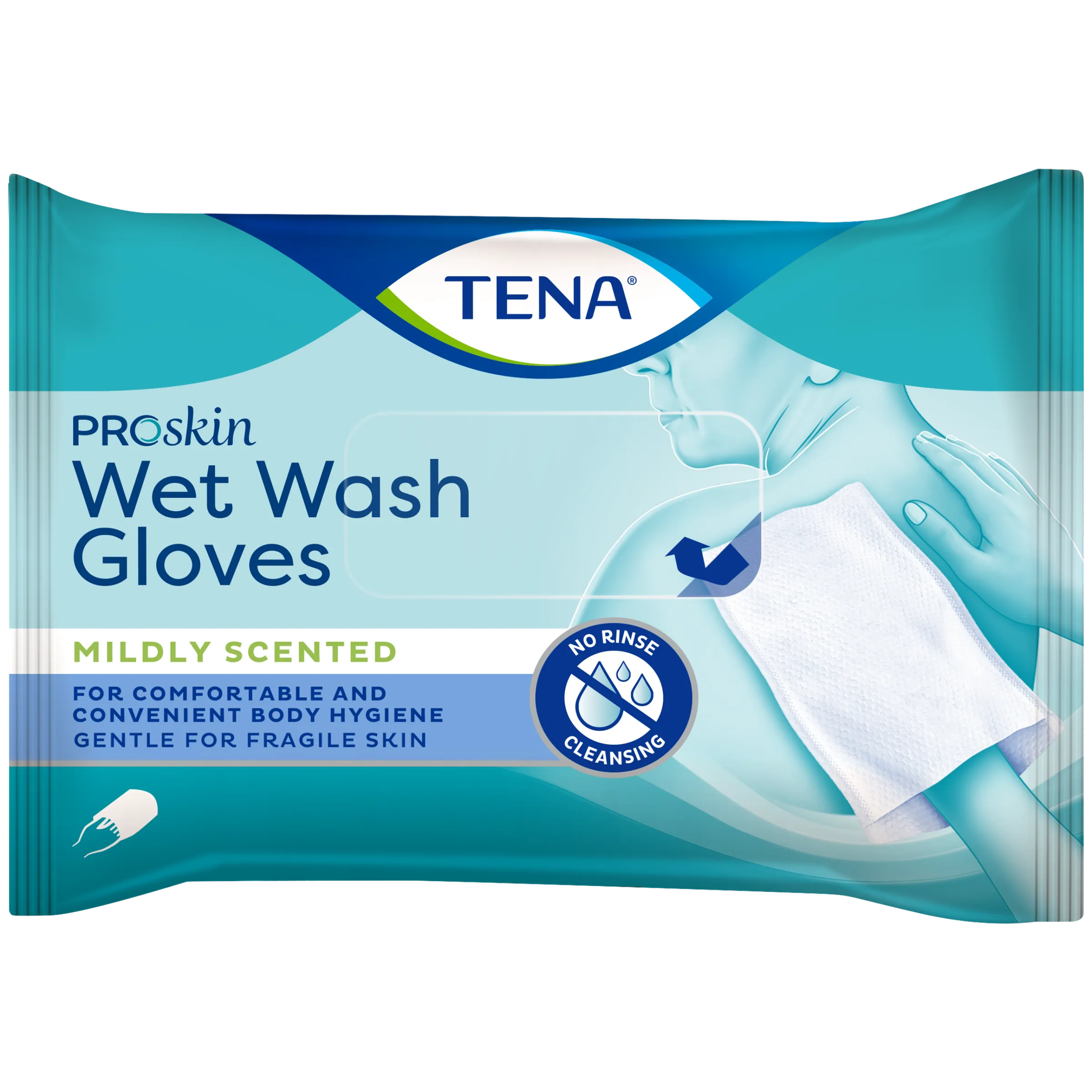 Tena Wet Wash Glove Mild Geparfumeerd (5 stuks)