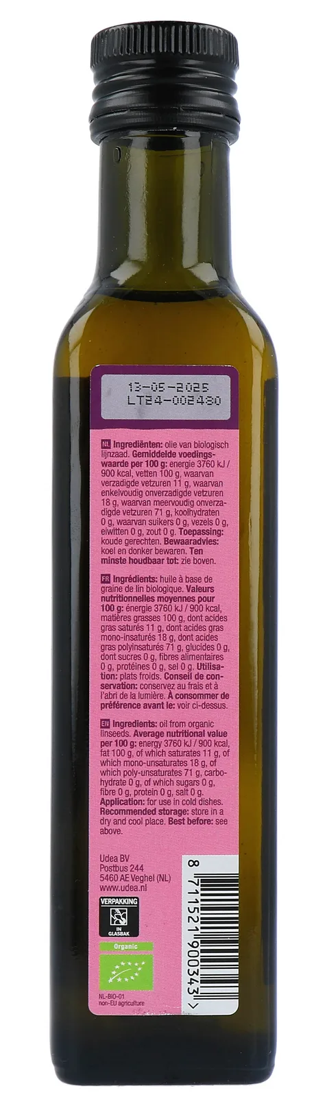 Your Organic Nature Lijnzaadolie Bio (250 ml)
