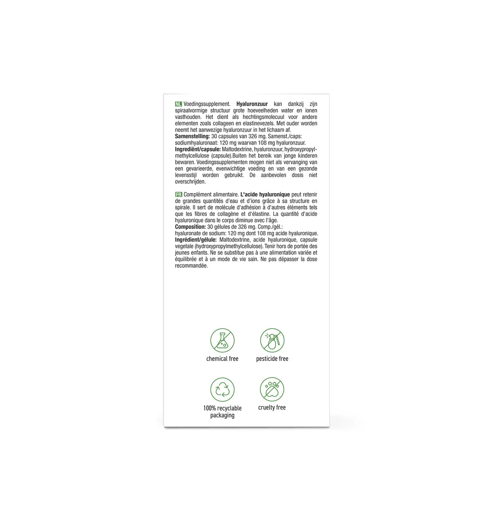 Purasana Hyaluronzuur Vegan (30 capsules) - image 2