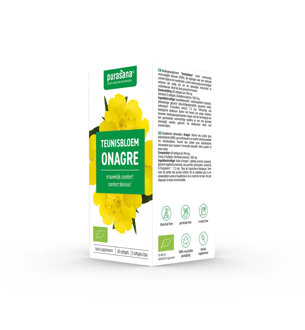 Purasana Teunisbloem Onagre Bio (60 capsules) - image 4