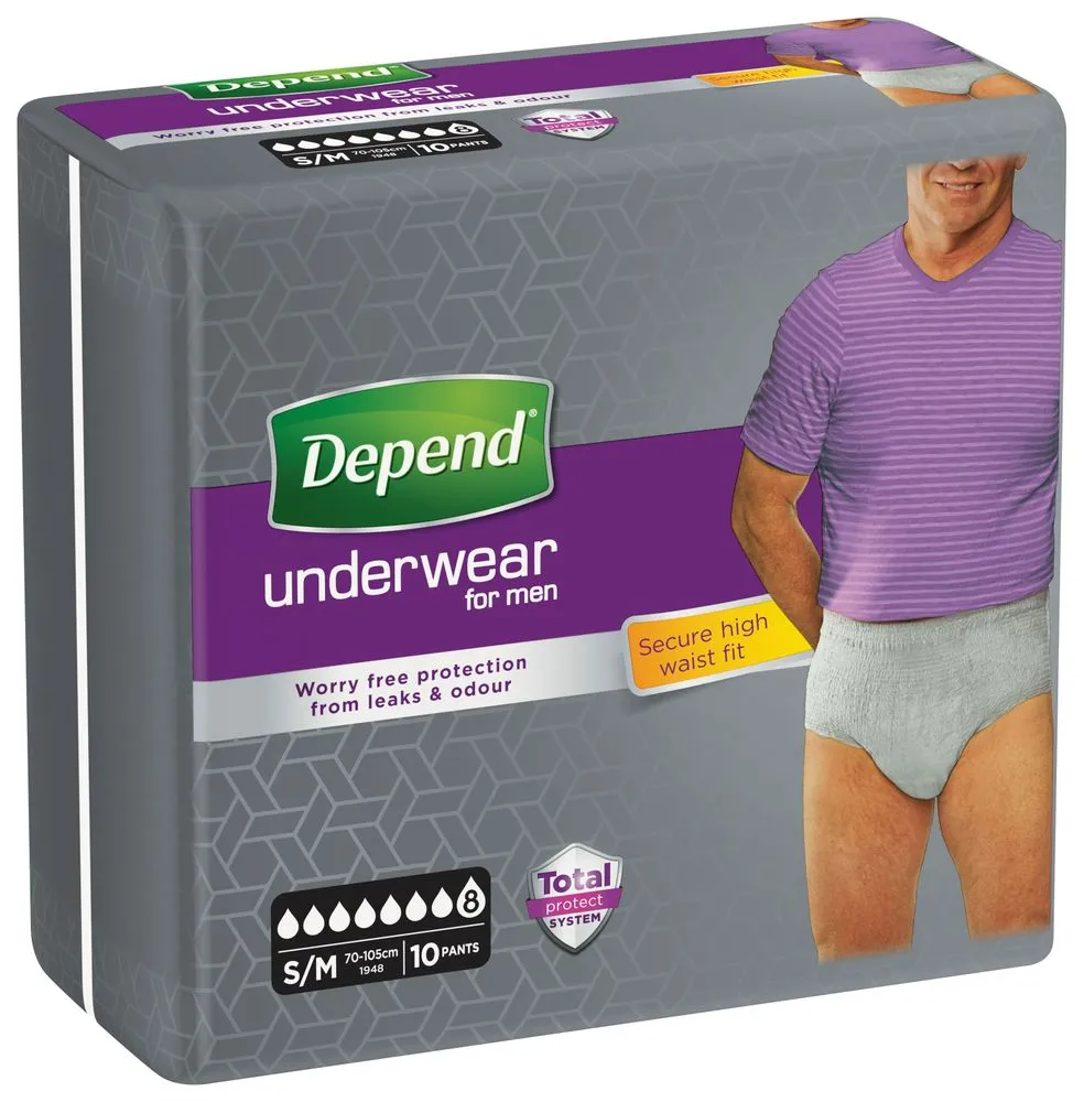 Depend Pants men super maat S/M (10 stuks)