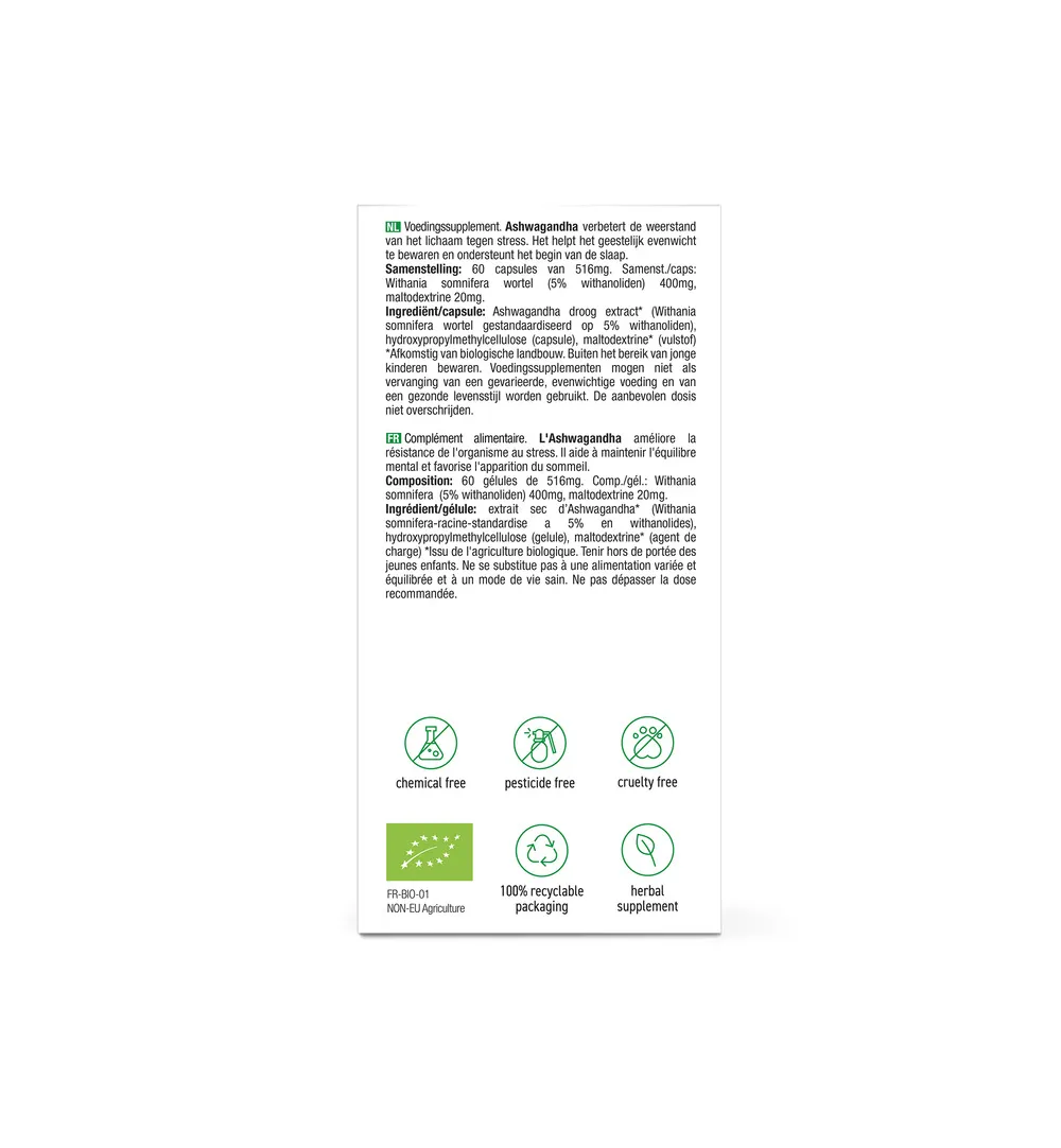 Purasana Ashwagandha Vegan Bio (60 vega capsules) - image 2
