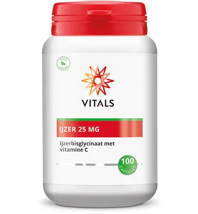 Vitals IJzer 25 mg met Vitamine C (100 capsules)
