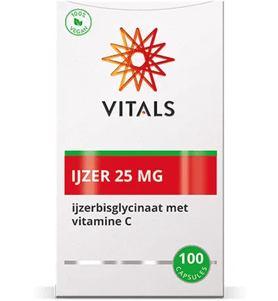 Vitals IJzer 25 mg met Vitamine C (100 capsules) - image 2