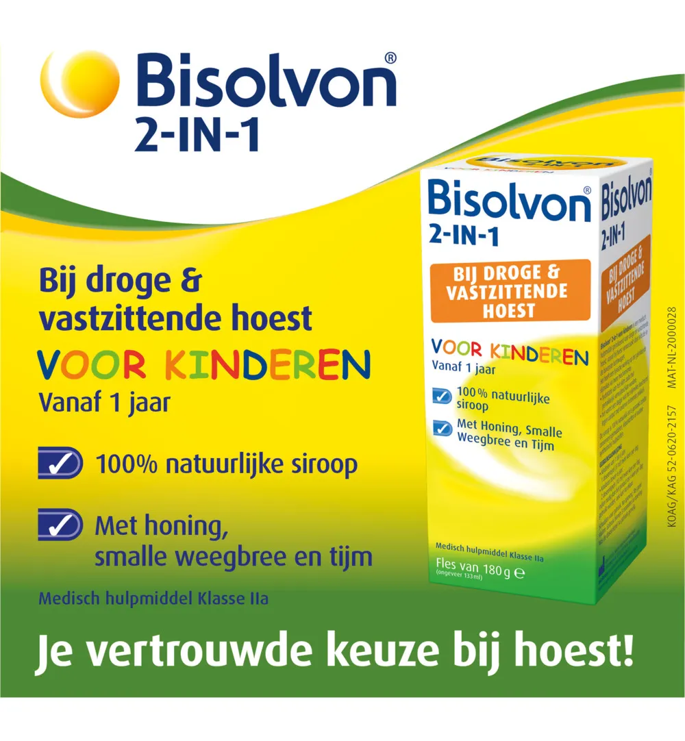 Bisolvon Drank 2-in-1 kind (133 ml)