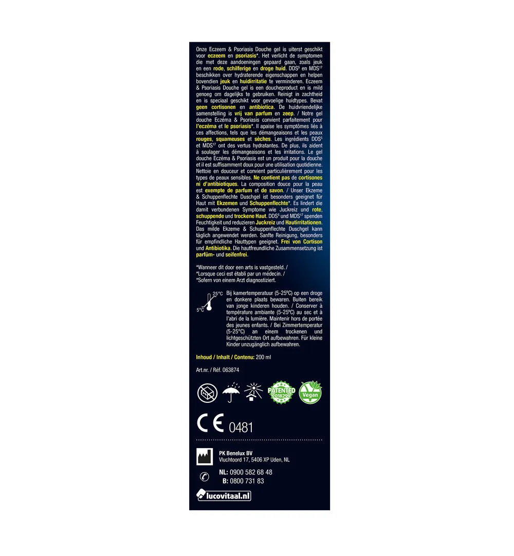 Lucovitaal Eczeem Psoriasis Douchegel (200 ml) - image 4