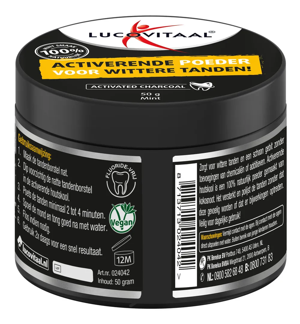 Lucovitaal Activated Charcoal Houtskoolpoeder (50 gr)