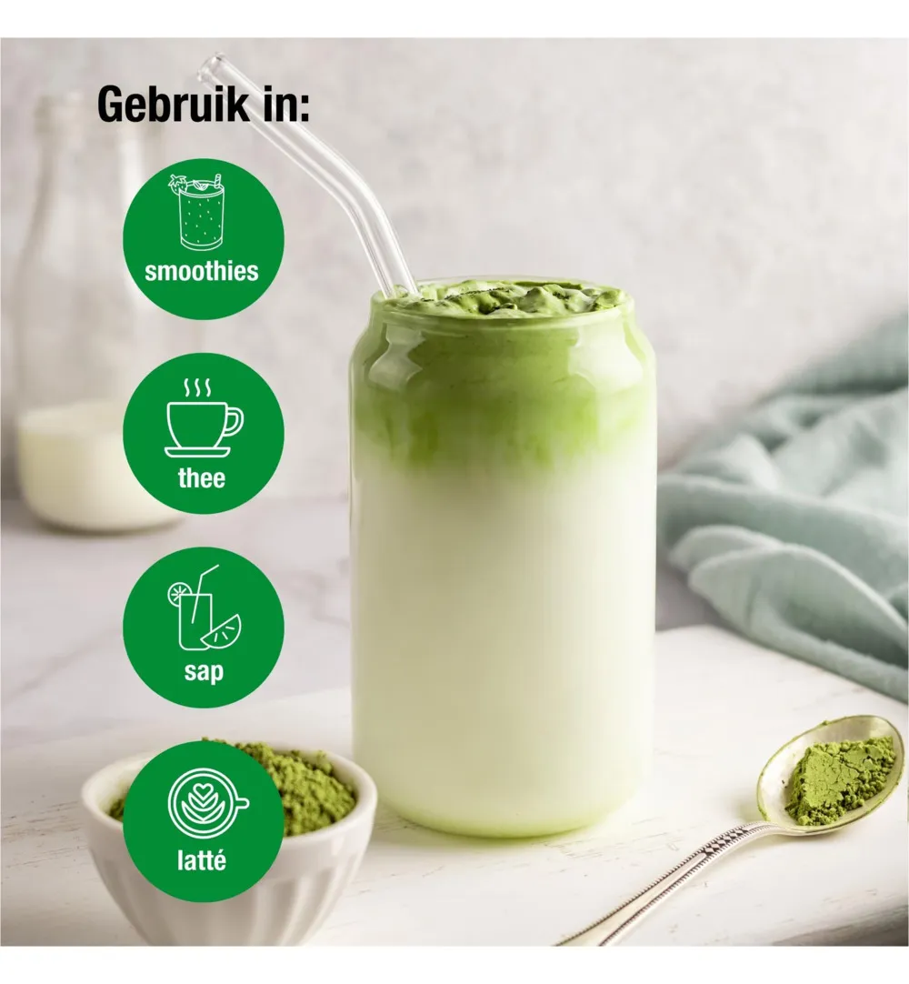 Purasana Matcha Premium Poeder Vegan Bio (75 gr) - image 3