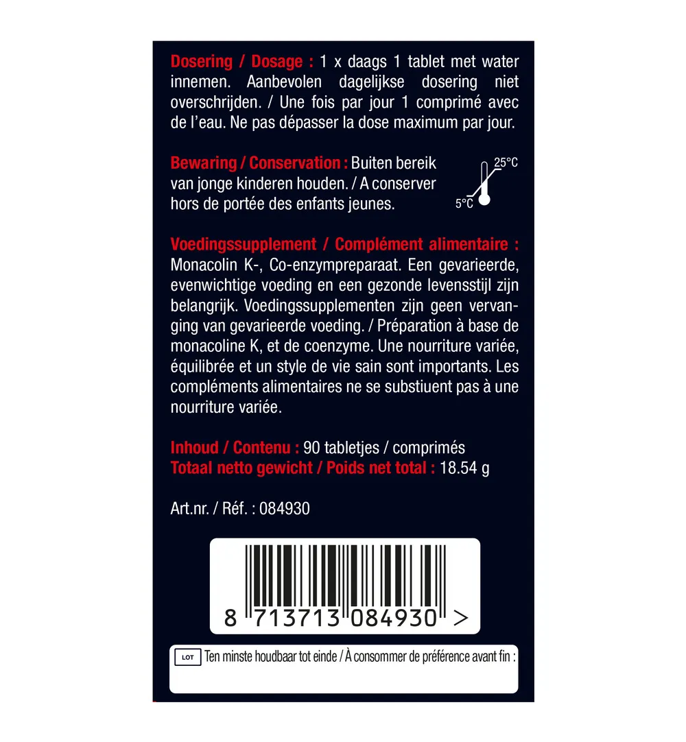Lucovitaal Rode Gist RIjst & Co-Enzym Q10 (90 tabletjes) - image 6