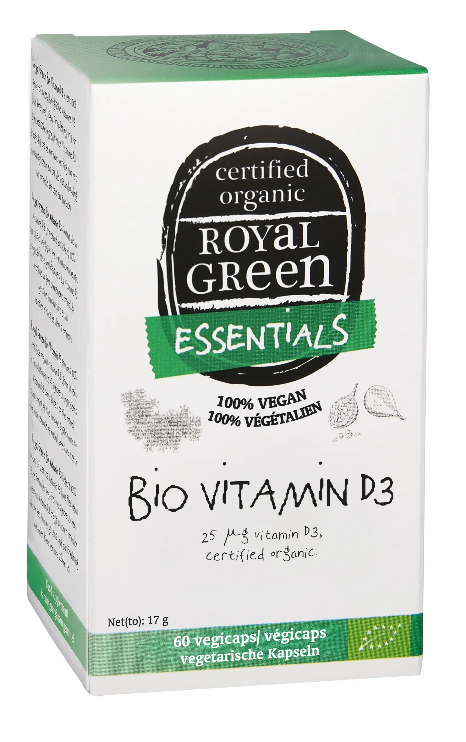Royal Green Bio Vitamine D3 25mcg (60 vega capsules)