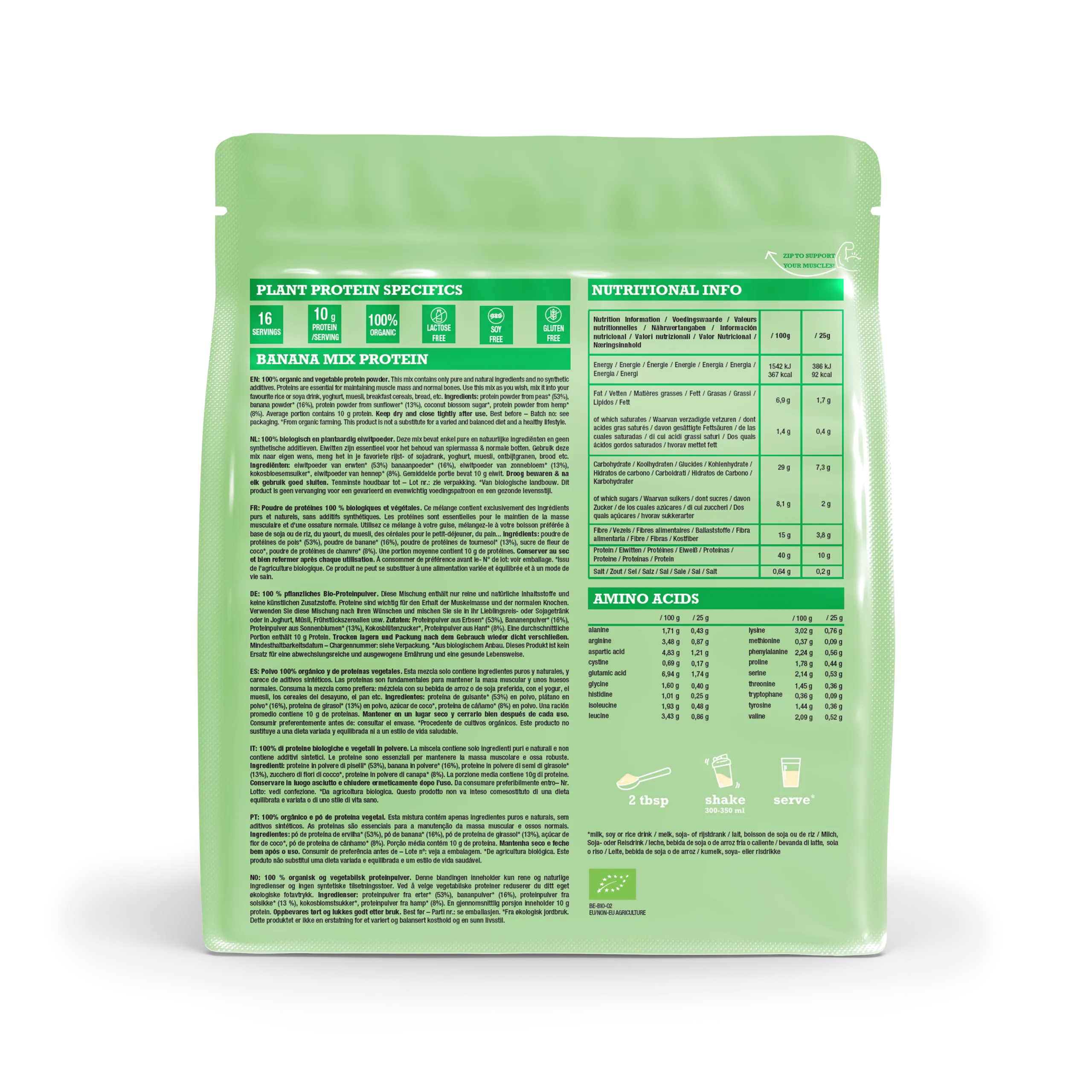 Purasana Plant Protein Mix Banaan Bio (400 gr)