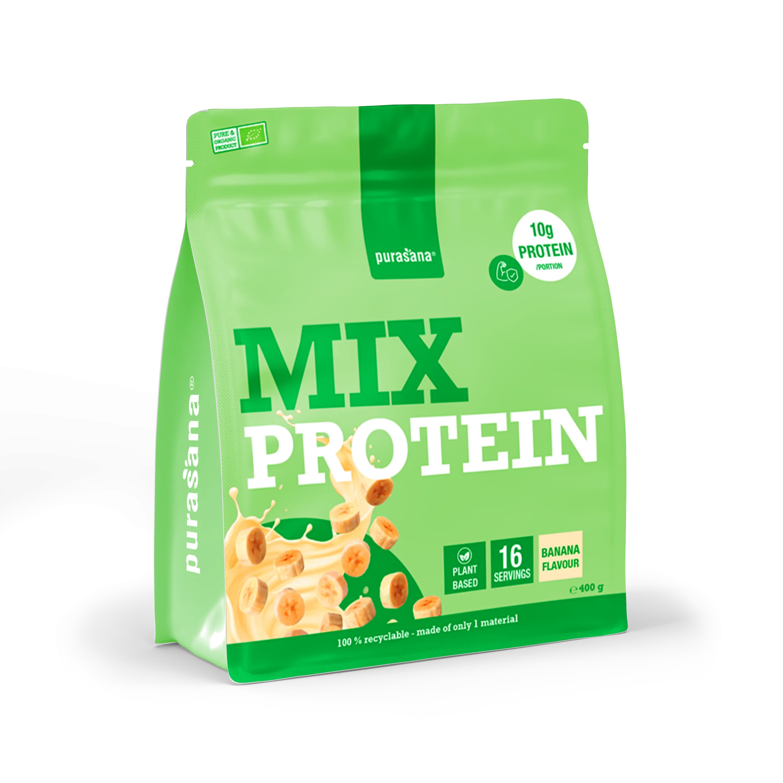 Purasana Plant Protein Mix Banaan Bio (400 gr) - image 2
