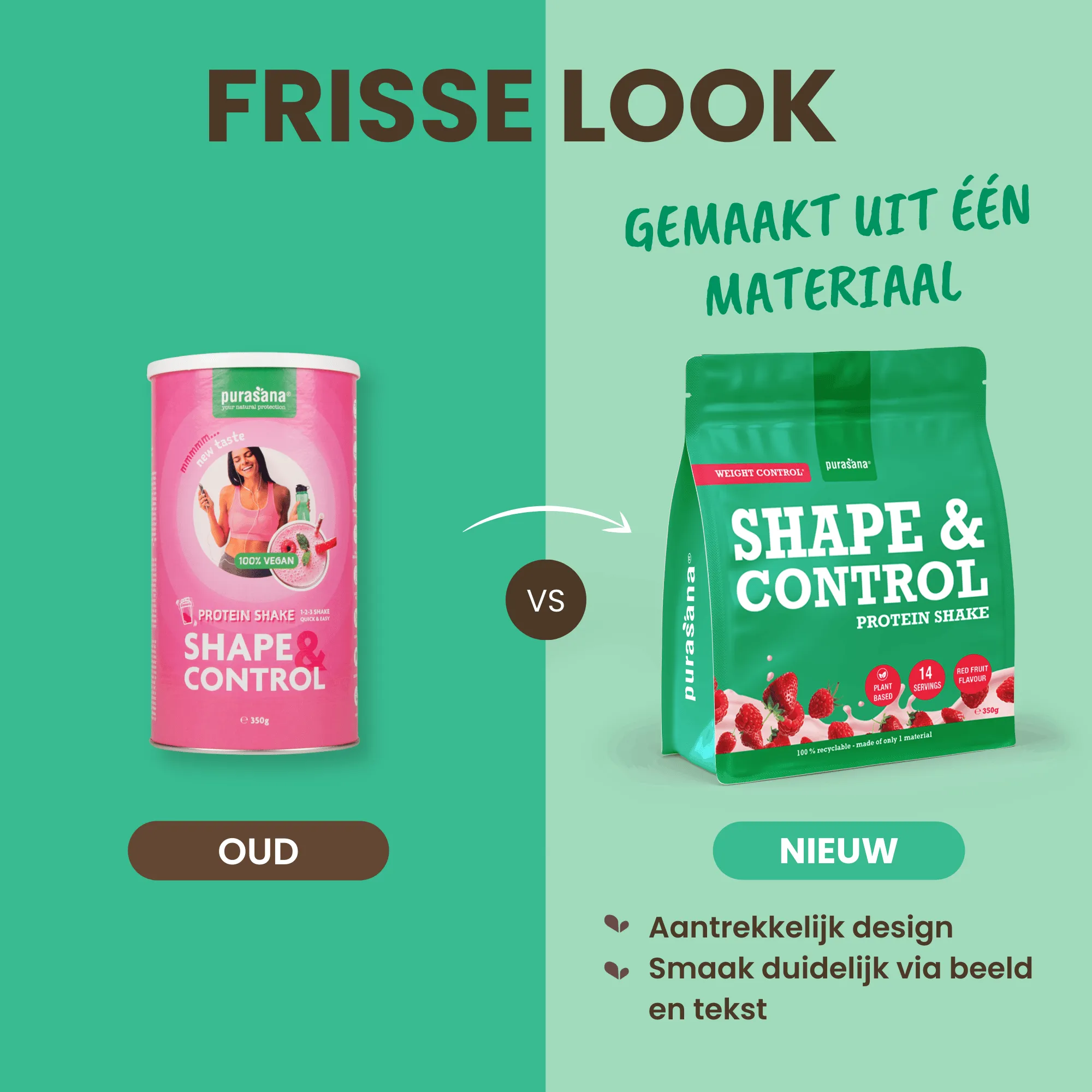 Purasana Shape & Control Plant Protein Rode Vruchten (350 gr) - image 4