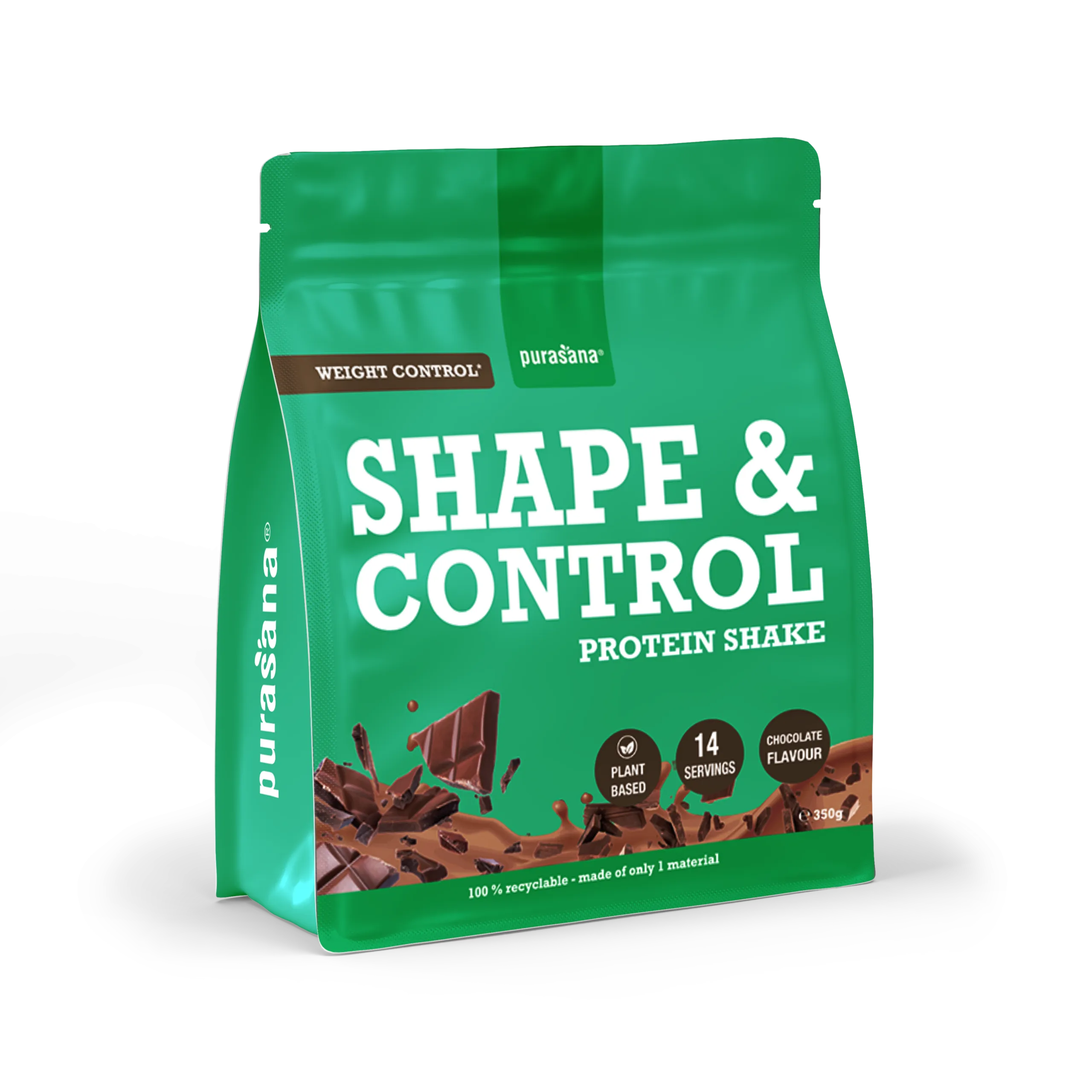 Purasana Shape & Control Plant Protein Chocolade (350 gr) - image 2