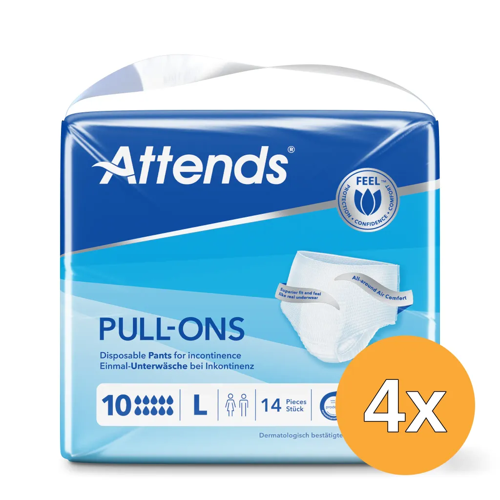 4x Attends Pull-Ons 10 Maat L (14 stuks)