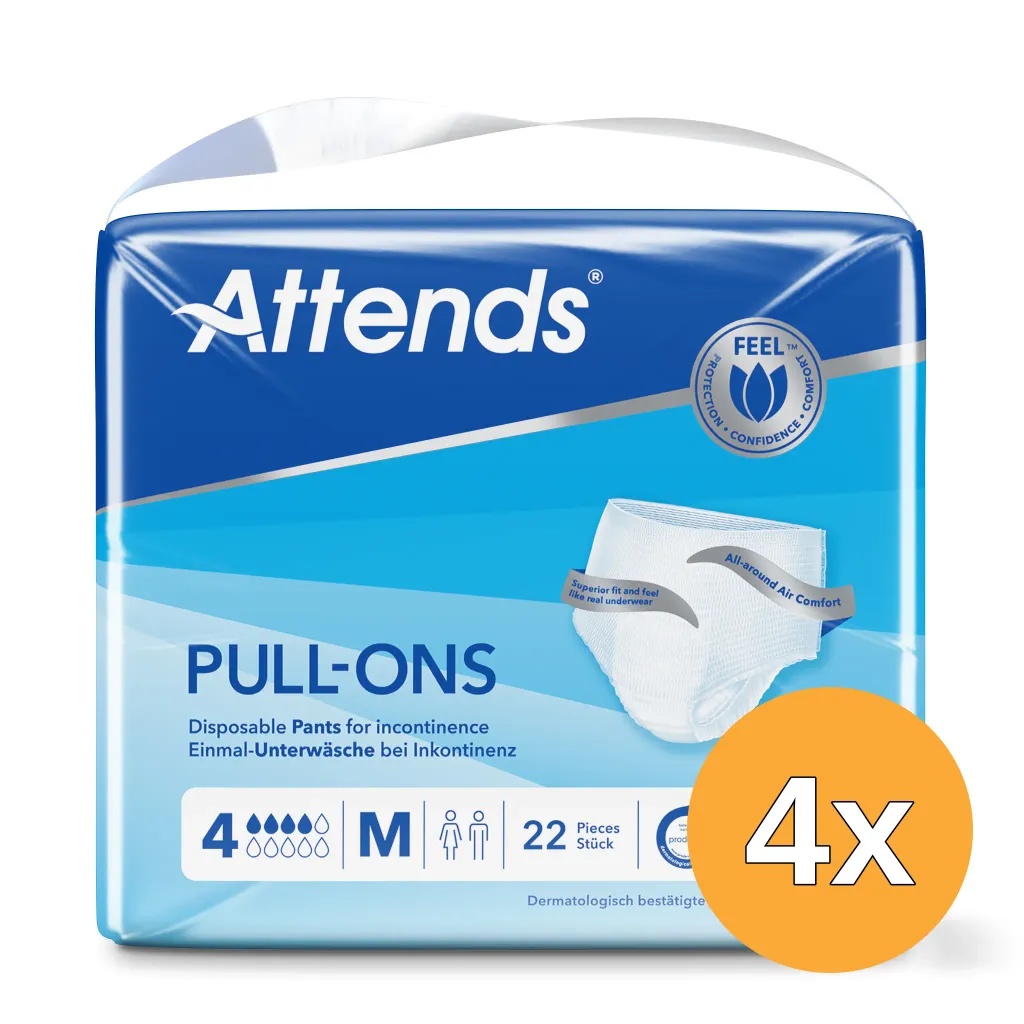 4x Attends Pull-Ons 4 Maat M (22 stuks)