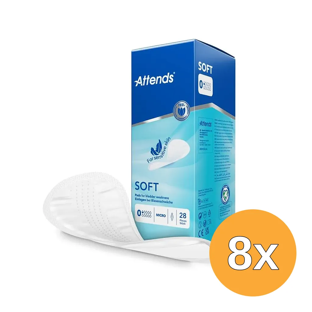 8x Attends Inlegger Soft Micro 0 (28 stuks)