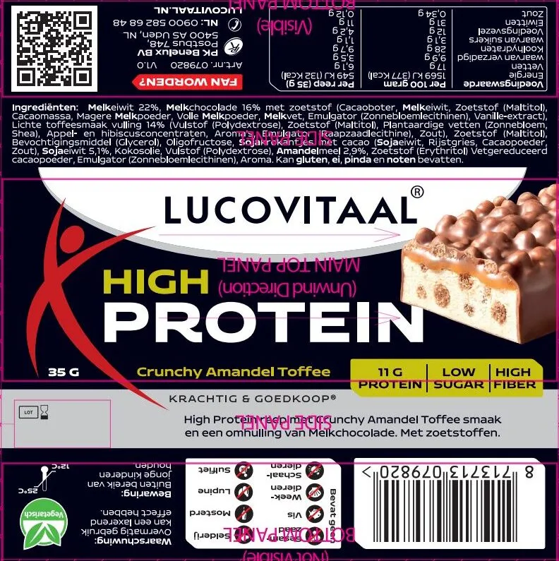 Lucovitaal Protein Crunchy Amandel Toffee (35 gr)