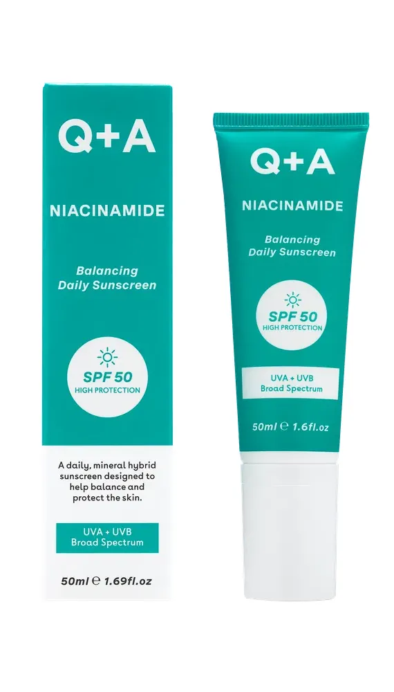 Q+A Zonnebrandcrème Niacinamide SPF (50 ml)